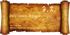 Hübsch Kinga névjegykártya